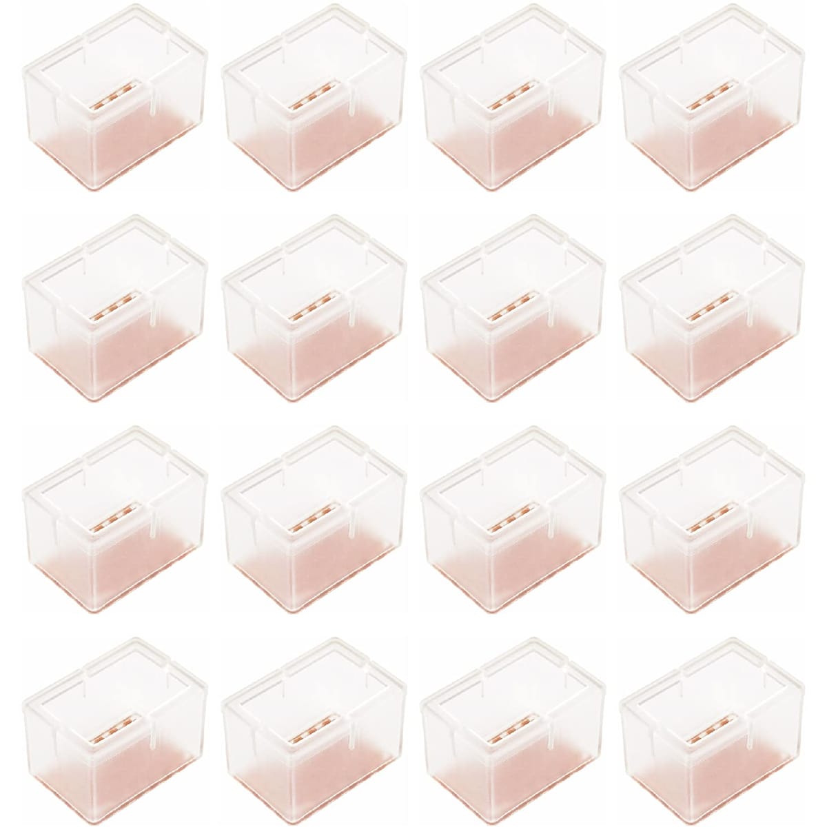 【お買い物マラソン限定！最大5%OFF対象】 ColorfylCoco(カラフィルココ) イス脚キャップクリアー 椅子脚キャップ 長方形型 四角 角型 16個 セット イス足カバー 椅子脚カバー 脚カバー 騒音 床 キズ防止 滑り防止 フェルト底 シリコン 素材