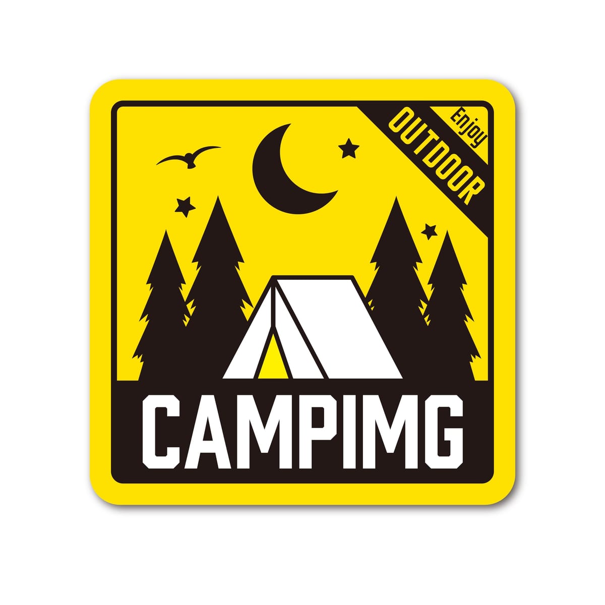 ꥸʥǥ󥹥ȥ CAMPING ץƥå ȥɥѥƥå  W90mmH90mm  Х ...