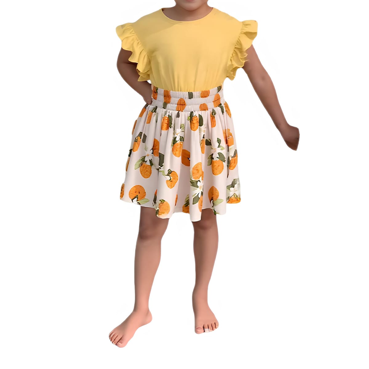 【お買い物マラソン限定！最大5%OFF対象】 [Belle Iza Bella] 女の子 セットアップ キッズ 半袖 キュロット ガールズ Tシャツ フリル袖 ショートパンツ 上下 セット 薄手