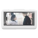 【本日限定!最大5%OFF対象】 Crystal craft スマホ 防水ケース お風呂 動画 携帯 iphone Android 高感度タッチ【ホワイト ピンク】