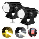 【本日限定!最大5%OFF対象】 one+lifestyle LEDバイクフォグランプ 2個セット 12V/24V対応 2色切替 ホワイト/イエロー 高輝度 ス...