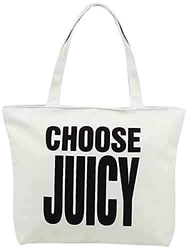 M*R collection プリントトートバッグ ファスナー付(JUICY(白))