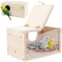 【本日限定!最大5%OFF対象】 merrytime 巣箱 インコ 鳥の巣 繁殖ボックス 繁殖箱 鳥かご 横式 天然木材 孵化 飼育 オウム孵化 オカメ セキセイインコ ボタンインコ コザクラインコ ハムスター Mサイズ