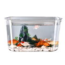金魚 水槽 小型 ミニ水槽|メダカ鉢 プラスチック 卓上 飼育 インテリア おしゃれ 28×19×11cm