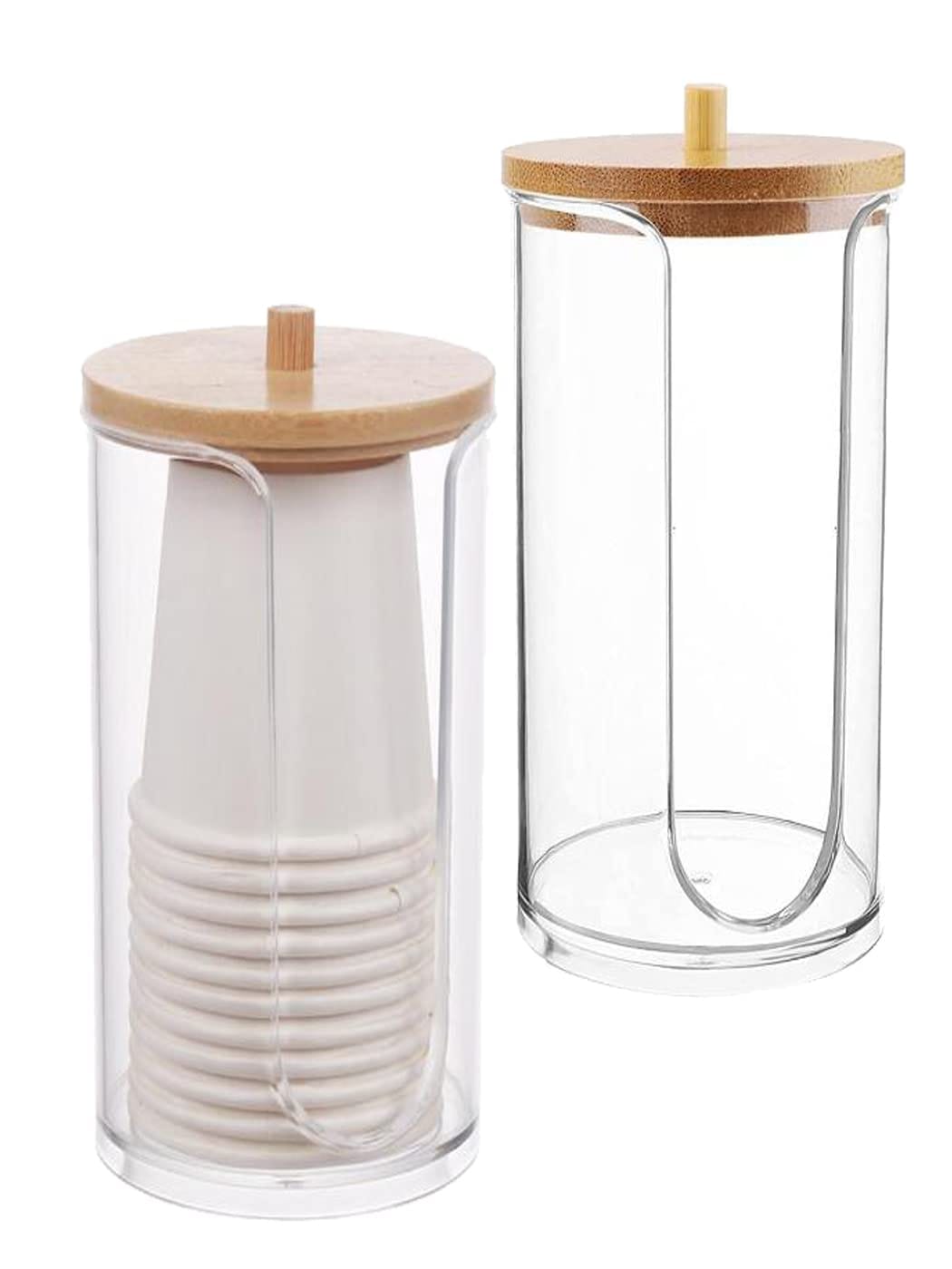 S.fields.inc 紙コップスタンド 使い捨てコップホルダー 蓋つき 2個 カップディスペンサー カップスタンド