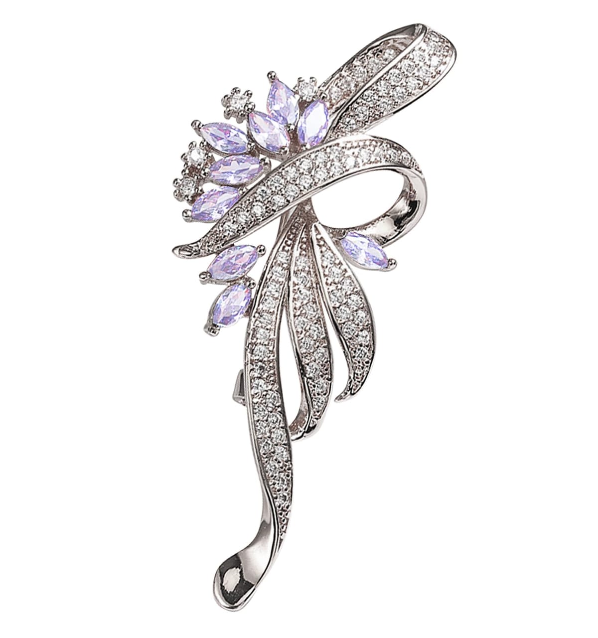 [Herbeluemily] ブローチ コサージュ クリスタル フォーマル おしゃれ 結婚式 スーツ リボン ビジュー