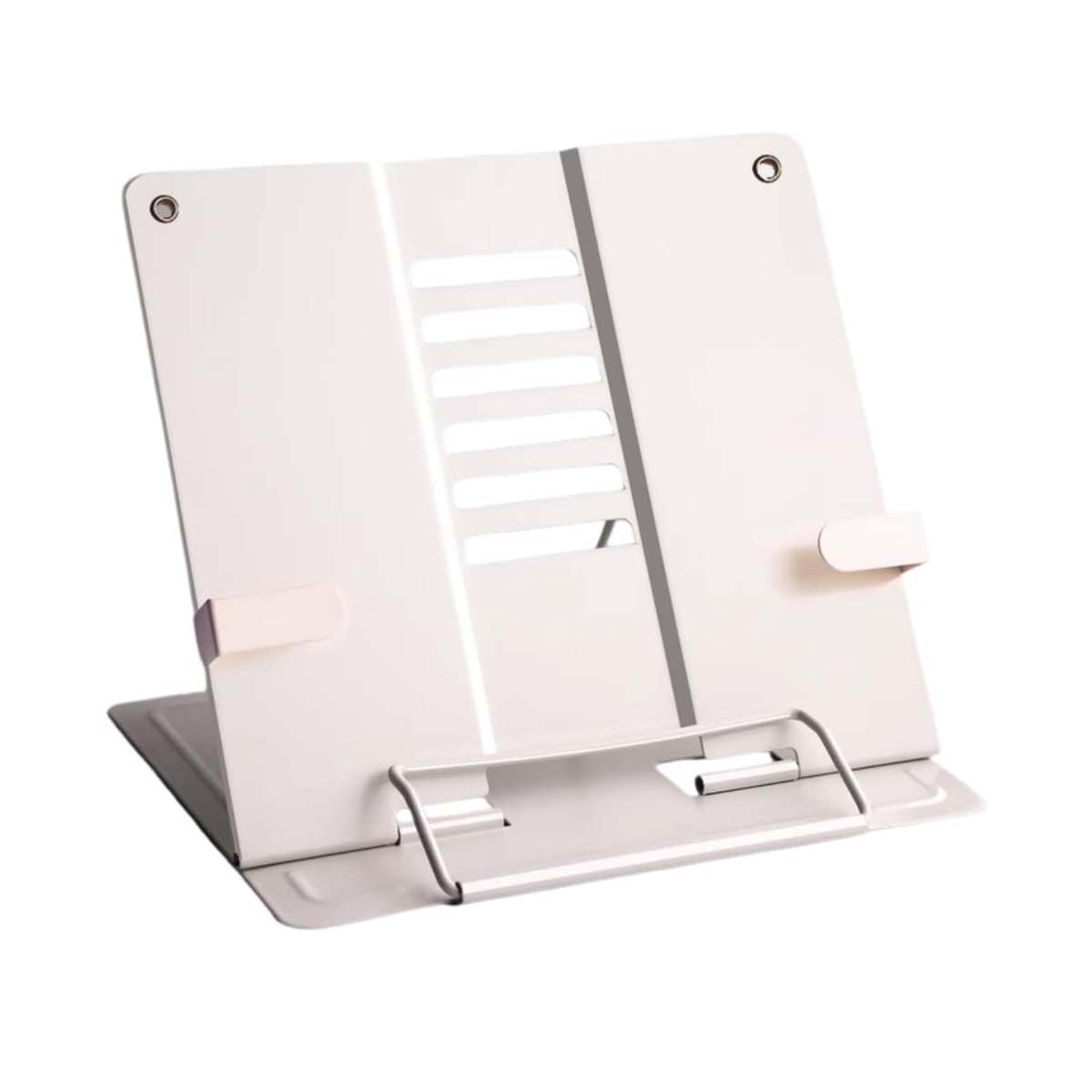 Akaaka ブックスタンド 卓上 読書台 楽譜スタンド 読書スタンド 見開き 読書台 角度調整 楽譜台 教科書スタンド 本立て アーム 卓上 (ホワイト)