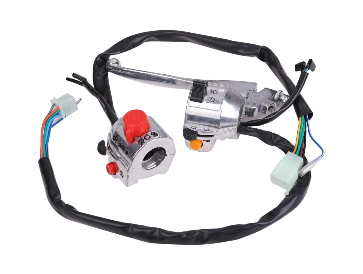ホンダ 用 メッキ スイッチボックス クラッチレバー ユニット 7/8'' 22mm ハンドルバー 左右セット CB250T CB400T CB250N CB400N ホーク ホーク2 バブ 等 旧車 社外品