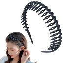 Chicer カチューシャ (ブラック コーム付き) ヘアバンド 洗顔 メンズ レディース 洗顔用ヘアバンド 可愛い 黒