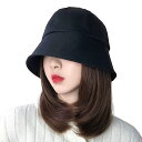 【お買い物マラソン限定!最大5%OFF対象】 ウィッグ レディース 帽子 一体型 ストレート かつら 小顔 バケットハット UV カット