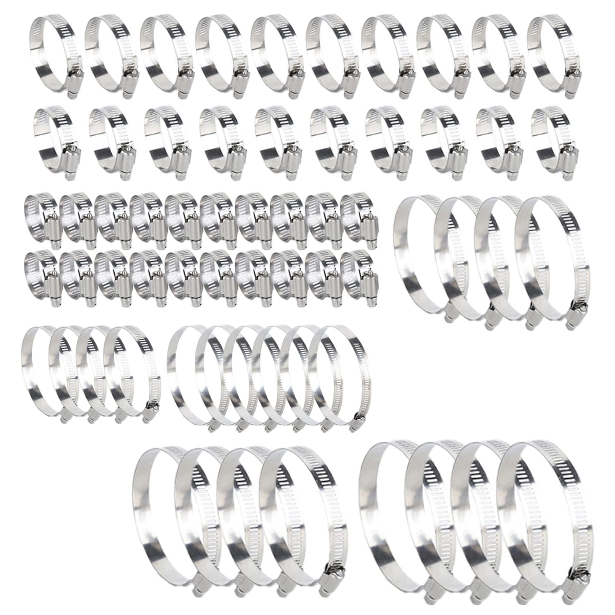 pikake bay ホースバンド ステンレス クランプ クリップ 固定 ネジ 締め 調整可能 工具 DIY 8サイズ 62..