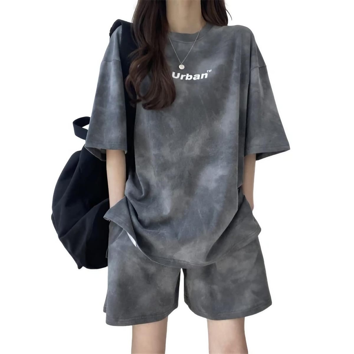 [Belle Iza Bella] セットアップ レディース 半袖 Tシャツ ハーフパンツ ポケット 柄 付き ゆったり 上下 セット 薄手 シンプル(4)