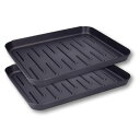 【お買い物マラソン限定!最大5%OFF対象】 Golspia 靴置き 玄関 トレー 靴 収納 シューズトレイ 大きめ ラゲッジトレイ 黒 2個