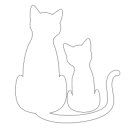 【お買い物マラソン限定!最大5%OFF対象】 オリジナルデザインストア 猫シルエットステッカー 耐水・屋外耐候3.4年 ネコ シール 車 防水 光沢(2)