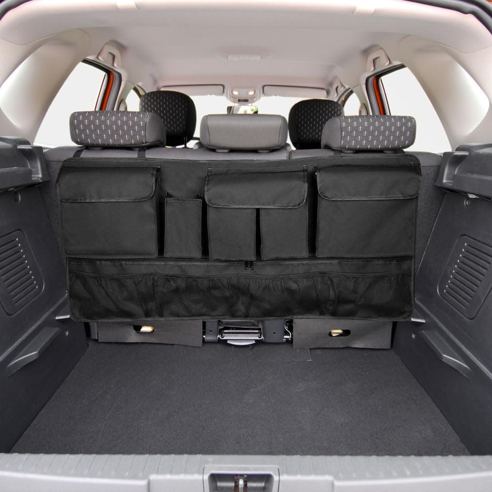 AINetJP Premiumトランクポケット ワイドタイプ 大容量 ポケット多数 整理整頓 3列シート用 ヘッドレスト
