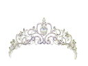 【お買い物マラソン限定!最大5%OFF対象】 結婚式 ウェディング アクセサリー ティアラ 王冠 パール ラインストーン 花嫁 パーティー ブライダル シルバー (プリンセス タイプ)