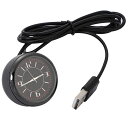 【お買い物マラソン限定!最大5%OFF対象】 車用 アナログ時計 USB イルミネーションランプ 車内 アクセサリー 小型 コンパクト 汎用