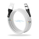 FGY 充電ケーブル 磁気自動収納ケーブル マグネット充電ケーブル 磁石 USB Type-A USB-C Type-C 急速充電 PD60W タイプC 磁気吸着 ナイロン三つ編み