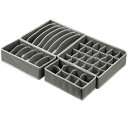 【本日限定!最大5%OFF対象】 ISEFUJI 収納ボックス 下着 衣類 靴下 ネクタイ ブラ 仕切り 箱 小分け 省スペース 折り畳み式 (24 8 7 6 マス) 4個セット