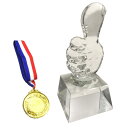 sac taske (サク タスケ) いいね トロフィー & 金メダル 親指 good おもしろ ユーモア 優勝カップ 表彰式