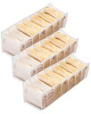 【本日限定!最大5%OFF対象】 Chocople 衣類収納 収納ボックス 靴下 下着 小物 収納 仕切り 折りたたみ メッシュ素材 7仕切り 3個セット