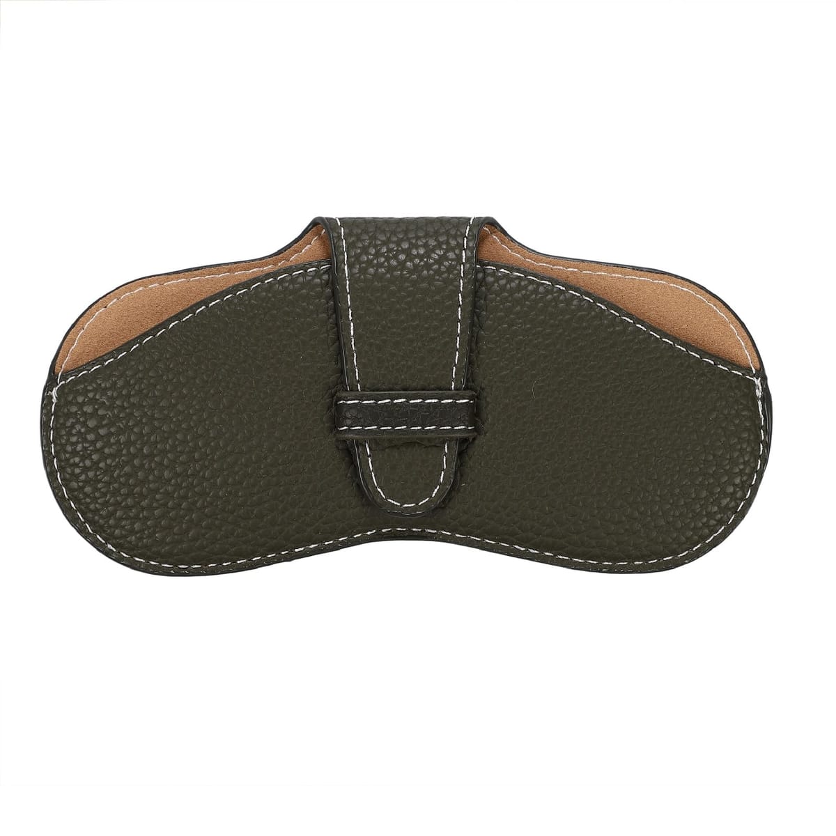 [NEXSTAGES] メガネケース 眼鏡ケース レザー スリム 薄型 軽量 コンパクト シンプル レディース メンズ 可愛い おしゃれ ソフト (オリーブグリーン)