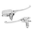 【本日限定!最大5%OFF対象】 one+lifestyle バイク用 1インチ ハンドル対応 ブレーキ クラッチレバー シルバー マスターシリンダー セット ...