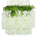 IMPACTオンライン 観葉植物 藤の花 造花 藤 フェイクグリーン 吊り下げ 人工 インテリア 24本