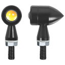 AhhYouMe バイク ウインカー led 高輝度 ミニ バイクウインカー 防水 ハーレー メッキウインカー 12V カスタム パーツ M8 楕円型 砲弾型
