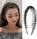 カチューシャ コーム付き ヘアバンド レディース メンズ 男女兼用 痛くなりにくい 洗顔 メイク用 黒