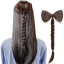 髪飾り リボン ポニーテール クリップ ヘアクリップ 三つ編み 巻き髪 シニヨン つけ毛 部分ウィッグ ポイントウィッグ 簡単装着 ウィッグ 人工毛 七五三 浴衣 着物 和装 入園 卒園 発表会 子供 キッズ ダンス フラダンス