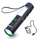 【お買い物マラソン限定!最大5%OFF対象】 SABO 【元警察官監修】 小型懐中電灯 LEDフラッシュライト 6モード搭載 USB充電式 防水 防災 防犯 非常用 散歩 キャンプ 登山 ワンタッチ操作 ブラック