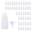 JUSTVEL ドロッパーボトル 詰め替え 50個 セット ボトル 点眼容器 液体 小分けボトル スポイト 10ml 透明 漏斗付き