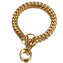 ペット 首輪 ステンレス ドッグ チェーン メタル チョーク ゴールド 18K 大型 犬 ブルドッグ