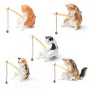 SALUDABLE 釣り猫 ミニチュア インテリア 雑貨 猫 置物 フィギュア 釣り おもちゃ 水槽