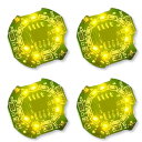 【お買い物マラソン限定!最大5%OFF対象】 電飾 LED 回転 点滅 小型 4個セット ボタン電池 (CR1632対応) 磁気スイッチ ライト ワイヤレス ジオラマ 模型 プラモデル フィギュア 磁石 極小