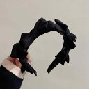 HARGIO カチューシャ レディース ヘアバンド ヘアアクセサリー ヘッドドレス リボン レース 黒 地雷系 量産型 姫 メイド 韓国 ロリータ ゴシック ゴ...
