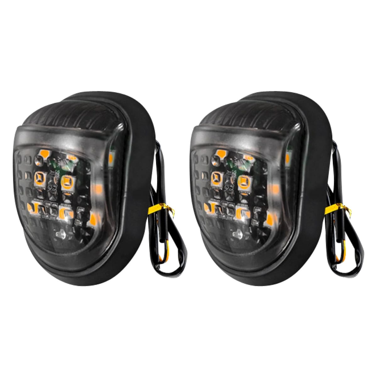 MAKUMINORS 汎用 バイク ウインカー LED ハーレー オフロード 埋め込み MCX125 モンキー カスタム アンバー 高輝度 オレンジ スモーク