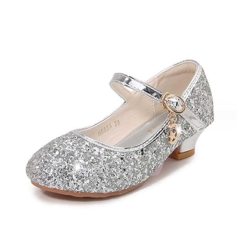 [ALL DAY Shining] フォーマルシューズ キラキラ シルバー キッズ 女の子 子供靴 卒園式 入学式 卒業式 結婚式 発表会 ピアノ発表会 演奏会 コンクール パーティー