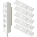 Chicer 電源タップホルダー (5点セット) 電源タップ 固定 壁掛け 壁 延長コード 壁に固定 コンセントホルダー コンセント 電源タップ固定ホルダー(2)