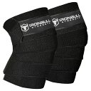Iron Bull Strengthニーラップ(1組) - 80インチ 伸縮性のある膝と肘のサポート&着圧 - ウェイトリフティング、パワーリフティング、フィットネス、WOD、ジムワークアウトに - スクワット用膝ストラップ(ブラック)