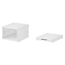 Asdays シューズボックス スニーカーケース シューズラック 靴箱 スリム 靴棚 折りたたみ ふた付き おしゃれ ホワイト