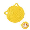 【お買い物マラソン限定!最大5%OFF対象】 Sunny Glow 猫 コースター 鍋敷き 耐熱 おしゃれ かわいい 猫耳 天然素材 プレゼント ギフト 贈り物 食卓 アニマル (18cm, 黄色)