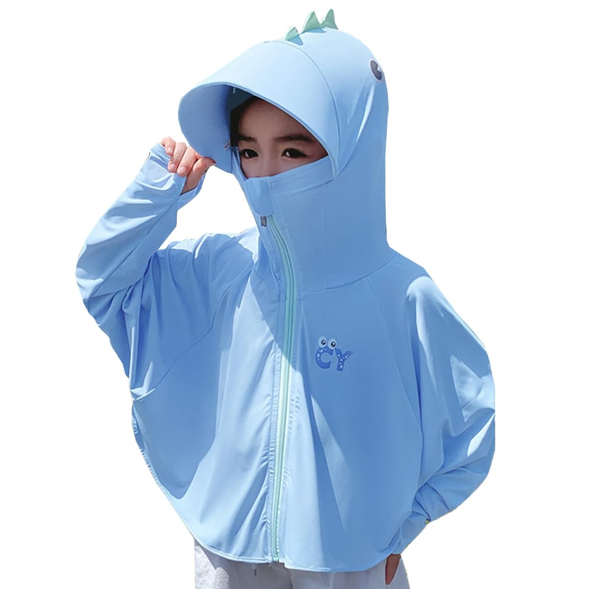 [sac taske] 子供 ポンチョ 恐竜 冷感 熱中症対策 クール 紫外線対策 日焼け対策 UVカット