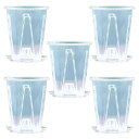 【お買い物マラソン限定!最大5%OFF対象】 ateena 植木鉢 プラスチック スリット鉢 透明鉢 観葉植物 鉢 4号 5号 底皿付き 5個セット A