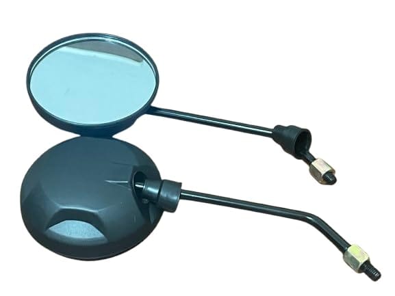 bubulu 丸型 バイクミラー ラジカルタイプ 8mm 10mm 左右セット ブラック