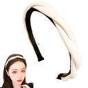 Chicer カチューシャ (フェイクレザー) ヘアバンド レディース 可愛い 韓国 クロス ねじり ツイスト 編み込み風 ロープ風