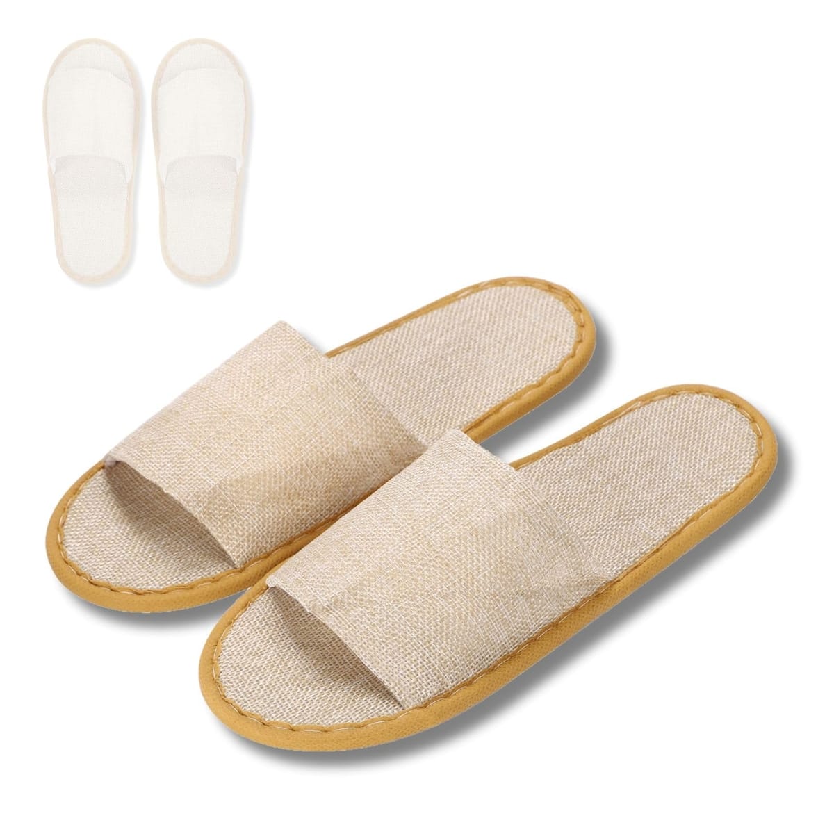 【お買い物マラソン限定！最大5%OFF対象】 [Partools] 使い捨てスリッパ 前開き 男女兼用 イエロー 来客 ホテル 室内用