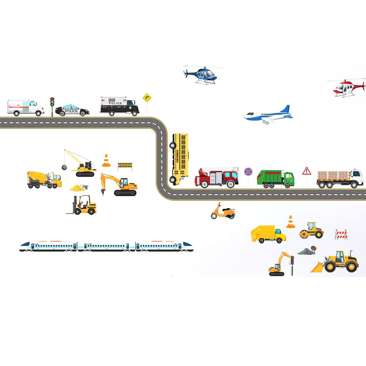 TOMMYFIELD ウォールステッカー 子供 子供部屋 乗り物 飛行機 防水 壁 シール 壁飾り [並行輸入品]