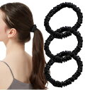 【お買い物マラソン限定!最大5%OFF対象】 ヘアゴム シュシュ シルク 100% 【髪と美容のプロ監修】 髪にやさしく跡がつかない 母の日 髪ゴム 3個セット
